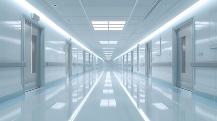 Modern digital abstract hospital 3D background. Copy space