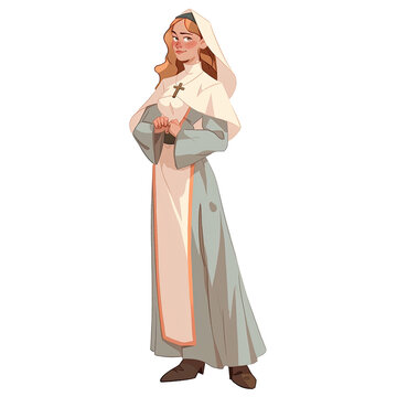 recommend clip art: An illustration of a Christian woman wearing a cross necklace