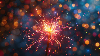Obraz premium Isolated image of a colorful firework burst with a festive backdrop