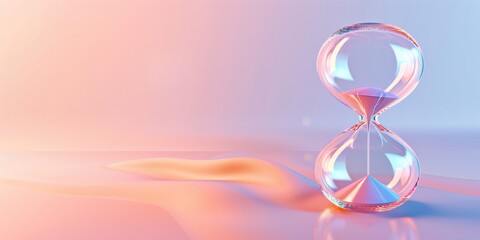 Hourglass Done, 3D ilustration, header, copy space, 8k 