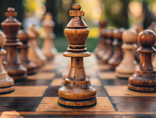 Fototapeta premium chess pieces on a chessboard