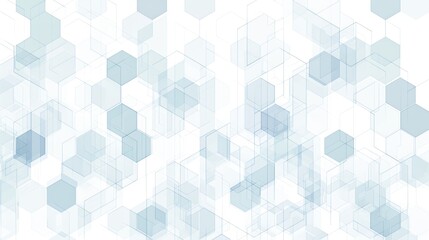 Fototapeta premium Abstract geometric background with transparent hexagons in shades of blue and white. Perfect for technology, science, and futuristic designs.