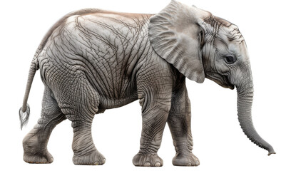 Fototapeta premium Cute Elephant art isolated cut out on .PNG transparent background