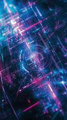 Naklejka premium technology and lights of fractal realms