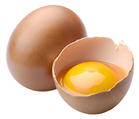 Cracked egg isolated on transparent  background 