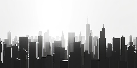 Fototapeta premium Minimalist Silhouette of Modern Cityscape