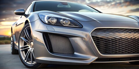 silver modern concept car side view 