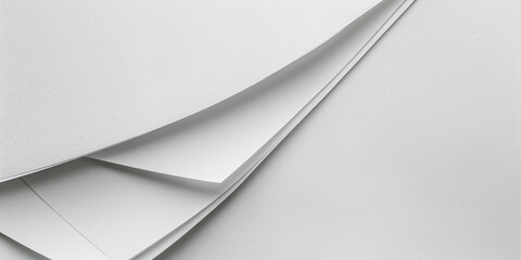 Empty blank white sheets of paper, simple abstract background