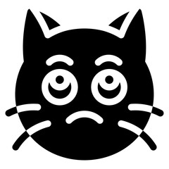Vector Icon Sad, Cat, Animal, Expression, Cat Emoji