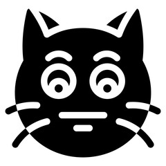 Vector Icon Neutral, Cat, Animal, Expression, Cat Emoji