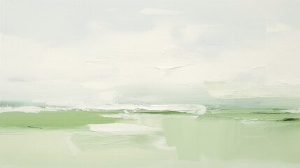 Obraz premium Minimalist green landscape art