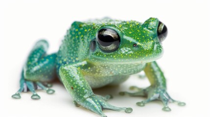 Fototapeta premium green frog Isolated on white background. poison animal concept for designer
