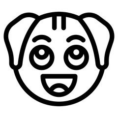 Vector Icon Laugh, Dog, Animal, Wildlife, Dog Emoji