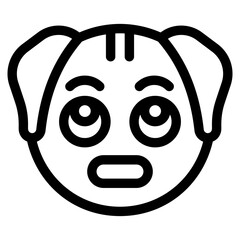Vector Icon Bored, Dog, Animal, Wildlife, Dog Emoji