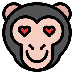 Vector Icon Love, Monkey, Animal, Wildlife, Pet