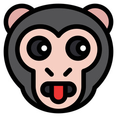 Vector Icon Heated, Monkey, Animal, Wildlife, Pet