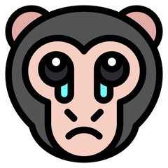 Vector Icon Cry, Monkey, Animal, Wildlife, Pet