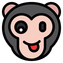 Vector Icon Winking, Monkey, Animal, Wildlife, Pet