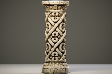 Towering Stone pillar middle eastern. Ancient archeology building column. Generate ai
