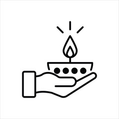 Diwali Lamp vector icon