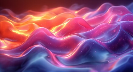Obraz premium Abstract Iridescent Waves With Intense Pink and Blue Hues in Macro Photography