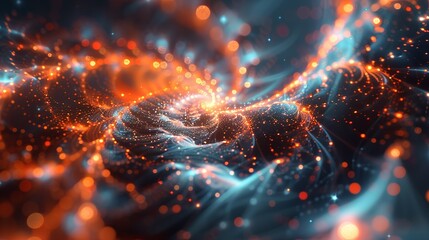 Quantum information encoded in the geometry of intricate patterns, unlocking the secrets of the universe. Flat color illustration, shiny, Minimal and Simple,