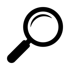 Magnifying glass icon, magnifier or loupe sign. Search icon.