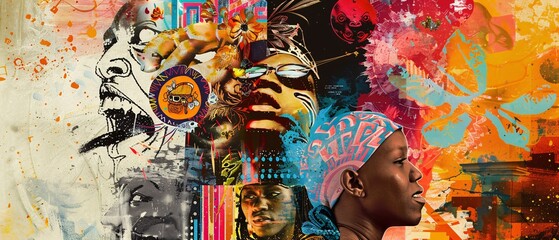 Fototapeta premium Unity in Juneteenth Jubilation: Diverse Urban Fantasy Celebration of Freedom and Emancipation
