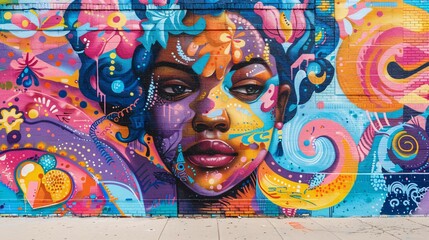Vivid Juneteenth Celebration: Fantasy Street Art Alive with Colorful Graffiti and Murals