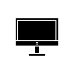 Vector flat design computer monitor icon on white color background