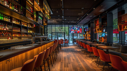 Interior of a sport bar
