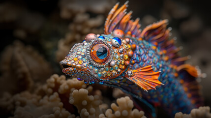 Fototapeta premium Cybernetic fish underwater