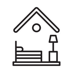 Accommodation Icon Highlighting Cozy and Budget-Friendly Lodging