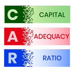 CAR. CAPITAL ADEQUACY RATIO acronym. Concept with keyword and icons. Flat vector illustration. Isolated on white.