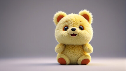 Plush teddy bears on a neutral background. Generative AI.
