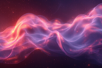 Obraz premium Abstract flowing neon wave purple background, ai technology