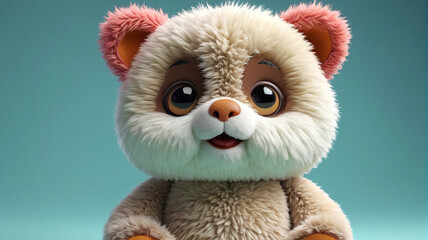 Plush teddy bears on a neutral background. Generative AI.
