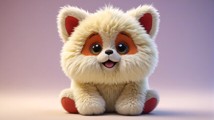 Fototapeta premium Plush teddy bears on a neutral background. Generative AI. 