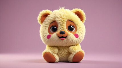 Plush teddy bears on a neutral background. Generative AI.
