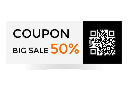 Big sale coupon with QR code