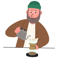 Barista drip Coffee transparent background