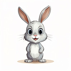 A cute little bunny is smiling. Generative AI illustration.