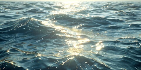 Naklejka premium The ocean is calm and the sun is shining on the water