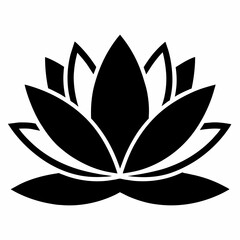 Neon rosa Lotus vector silhouette illustration.