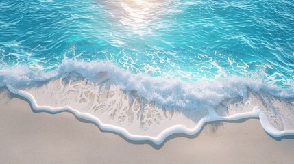 Obraz premium The ocean is calm and the sun is shining on the water