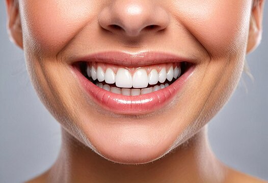 portrait of a woman smiling, perfect white teet, dental concept