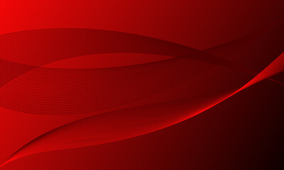 red lines wave curves with smooth gradient abstract background