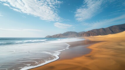 Fototapeta premium Landscape of Legzira beach on the Atlantic coast in Sidi Ifni, near Agadir. Atlantic coast of Morocco and Legzira beach