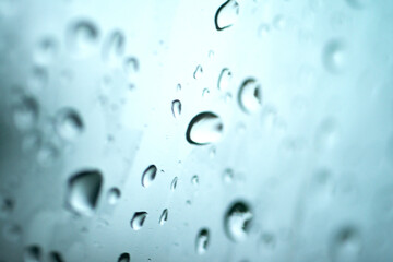 View of the rain drops on the car window