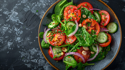 Healthy vegetable salad on a plate
